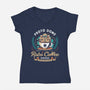 Proto Dome Robo Coffee Crest-Womens-V-Neck-Tee-LAGELANTEE