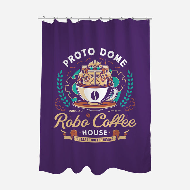 Proto Dome Robo Coffee Crest-None-Polyester-Shower Curtain-LAGELANTEE