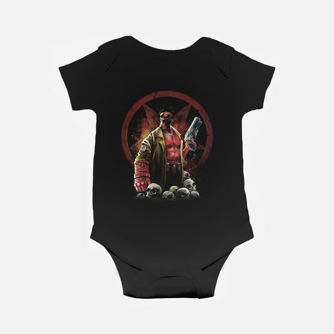 Painting Of The Half-Demon-Baby-Basic-Onesie-zascanauta