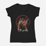 Painting Of The Half-Demon-Womens-V-Neck-Tee-zascanauta