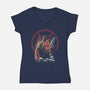 Painting Of The Half-Demon-Womens-V-Neck-Tee-zascanauta