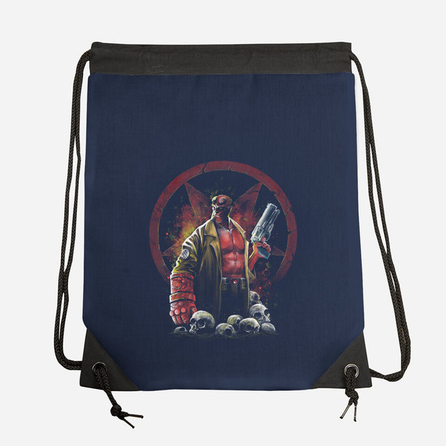 Painting Of The Half-Demon-None-Drawstring-Bag-zascanauta