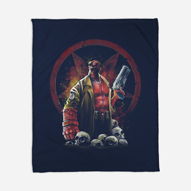 Painting Of The Half-Demon-None-Fleece-Blanket-zascanauta