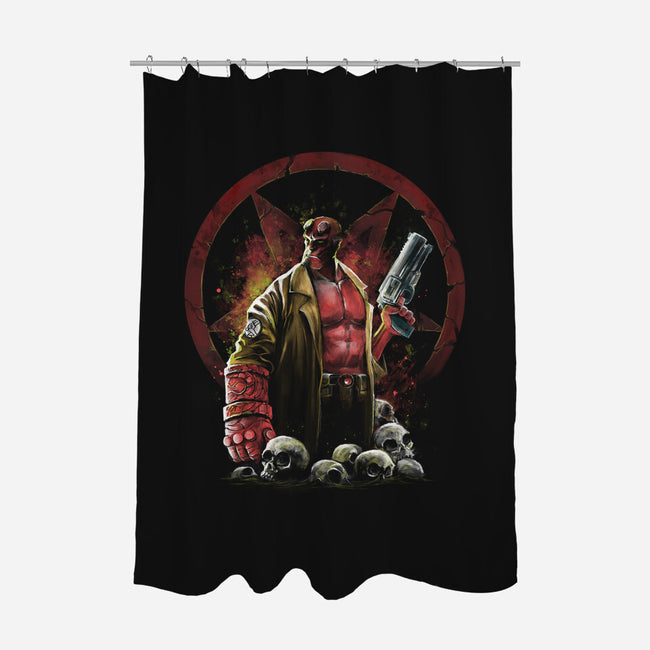 Painting Of The Half-Demon-None-Polyester-Shower Curtain-zascanauta