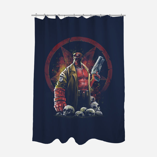 Painting Of The Half-Demon-None-Polyester-Shower Curtain-zascanauta