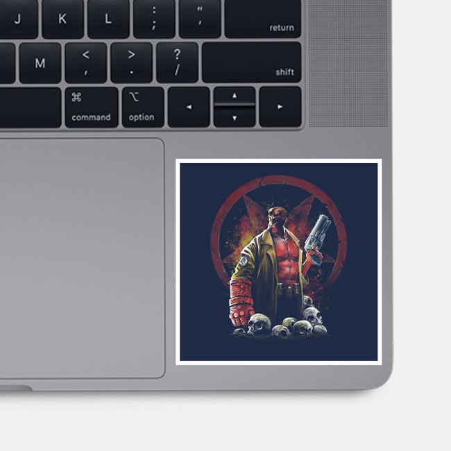 Painting Of The Half-Demon-None-Glossy-Sticker-zascanauta