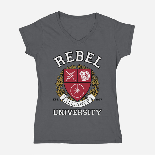 Rebel Alliance University-Womens-V-Neck-Tee-DrMonekers