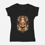 Spooky Cat Night-Womens-V-Neck-Tee-eduely