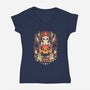 Spooky Cat Night-Womens-V-Neck-Tee-eduely