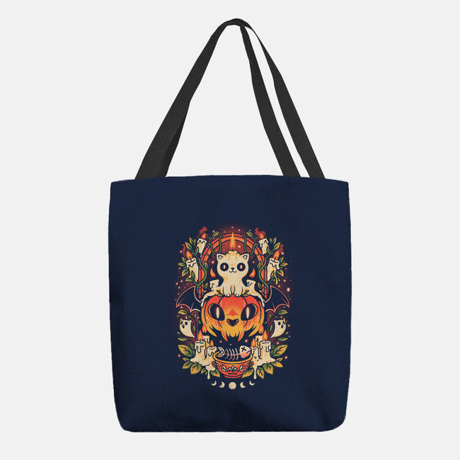 Spooky Cat Night-None-Basic Tote-Bag-eduely