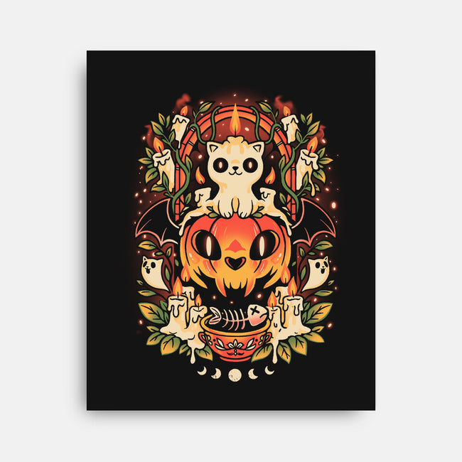 Spooky Cat Night-None-Stretched-Canvas-eduely