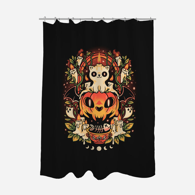 Spooky Cat Night-None-Polyester-Shower Curtain-eduely