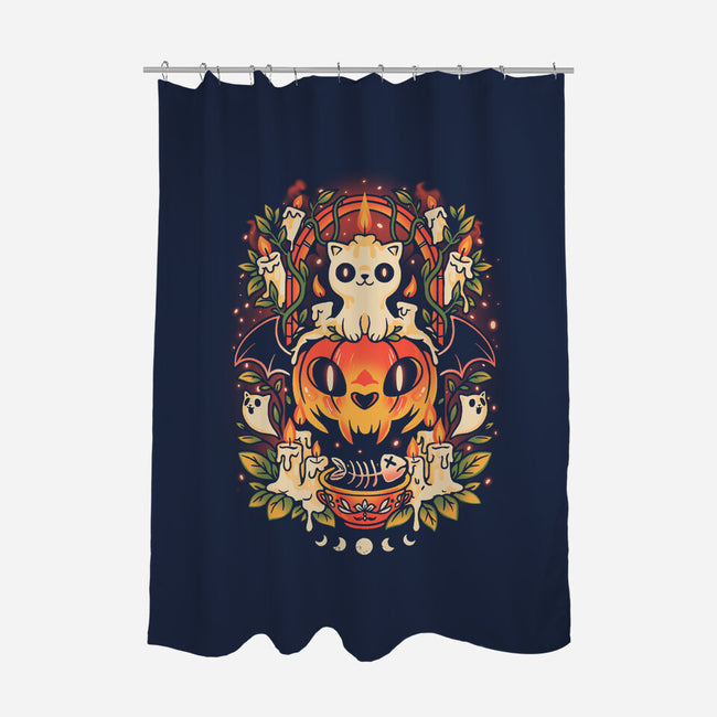 Spooky Cat Night-None-Polyester-Shower Curtain-eduely
