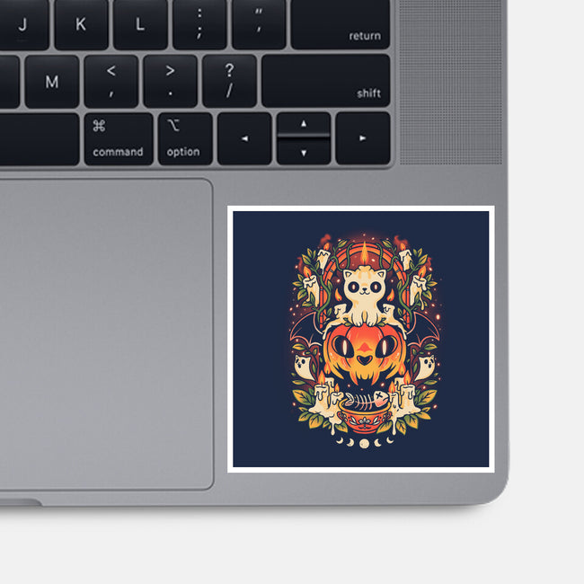 Spooky Cat Night-None-Glossy-Sticker-eduely