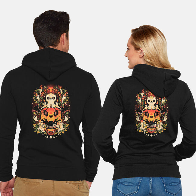 Spooky Cat Night-Unisex-Zip-Up-Sweatshirt-eduely