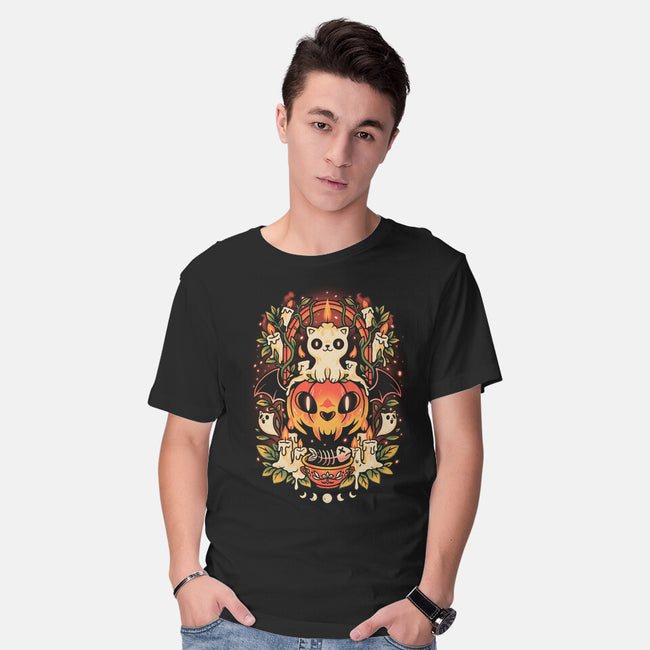 Spooky Cat Night-Mens-Basic-Tee-eduely