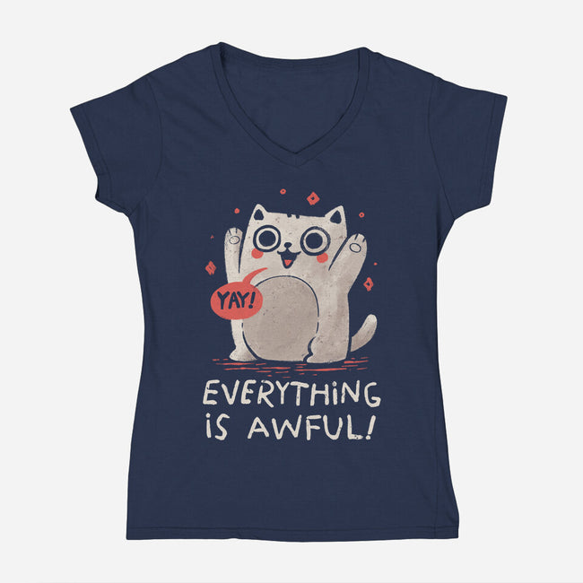 Everything Is Awful-Womens-V-Neck-Tee-koalastudio