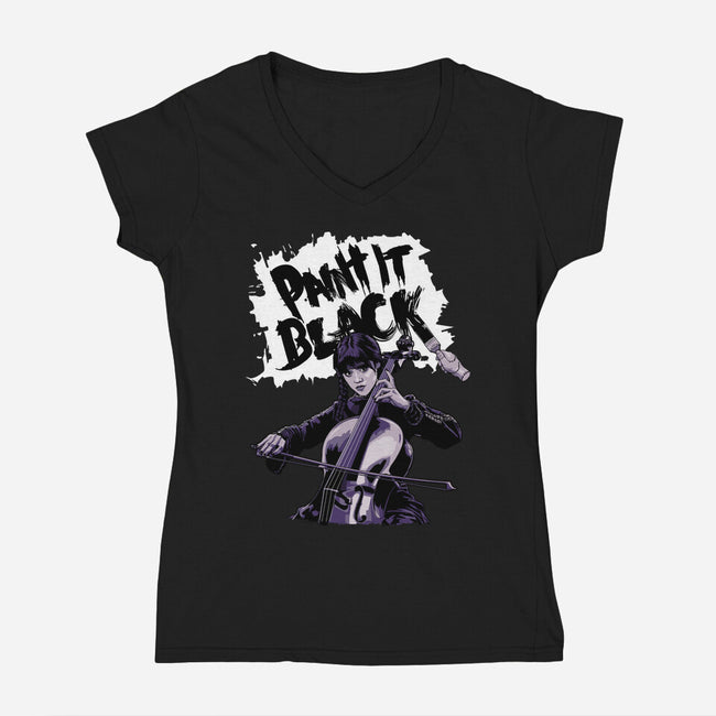 Paint It Wednesday-Womens-V-Neck-Tee-goodidearyan