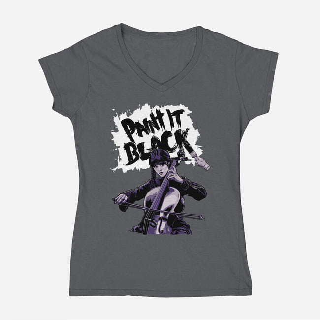 Paint It Wednesday-Womens-V-Neck-Tee-goodidearyan