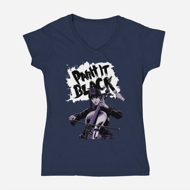 Paint It Wednesday-Womens-V-Neck-Tee-goodidearyan