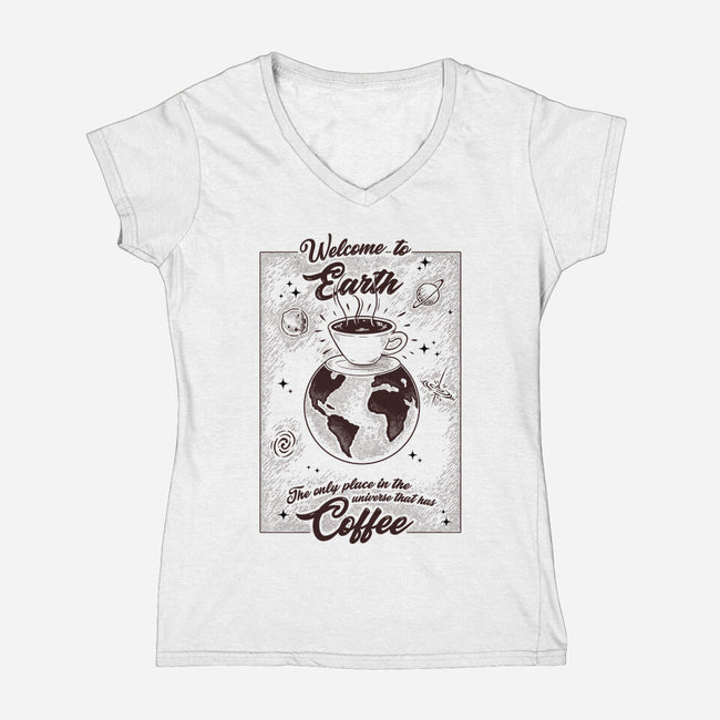 We Have Coffee-Womens-V-Neck-Tee-Umberto Vicente