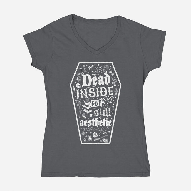 Dead Inside But Still Aesthetic-Womens-V-Neck-Tee-Nemons