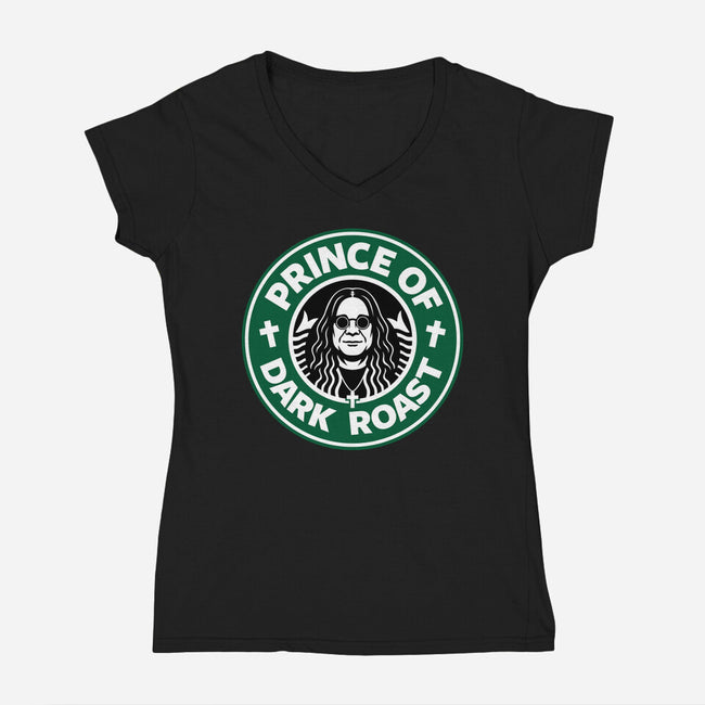 Prince Of Dark Roast-Womens-V-Neck-Tee-Boggs Nicolas