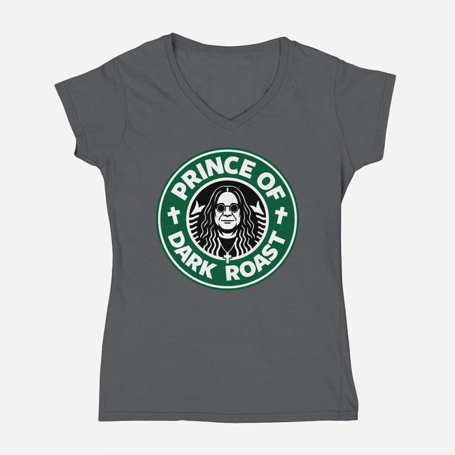 Prince Of Dark Roast-Womens-V-Neck-Tee-Boggs Nicolas