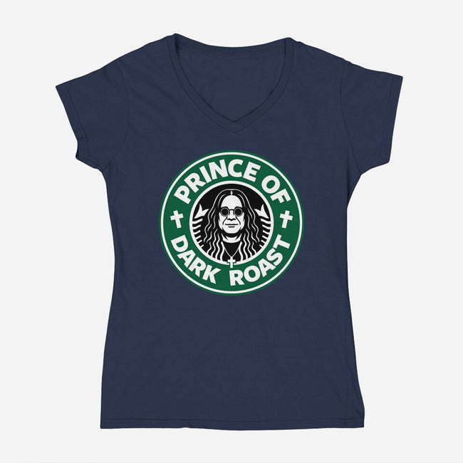 Prince Of Dark Roast-Womens-V-Neck-Tee-Boggs Nicolas