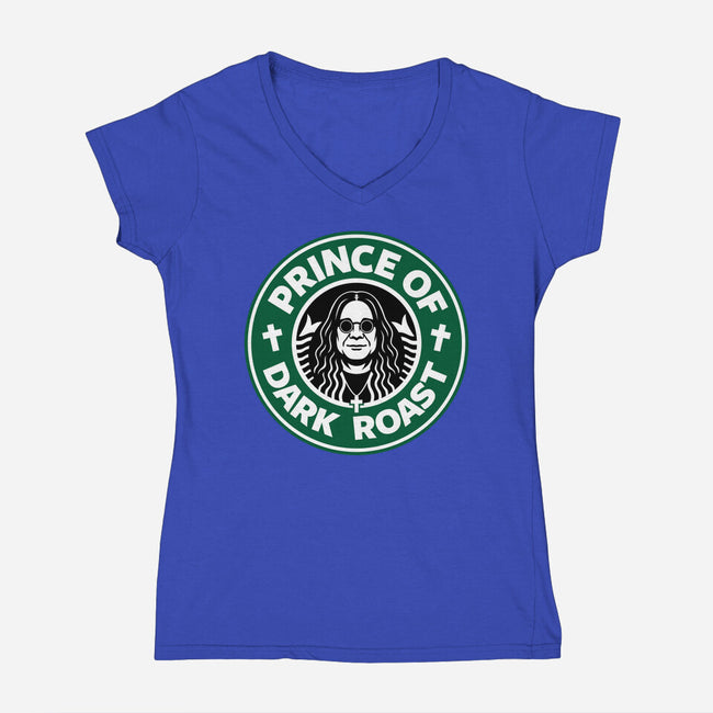 Prince Of Dark Roast-Womens-V-Neck-Tee-Boggs Nicolas