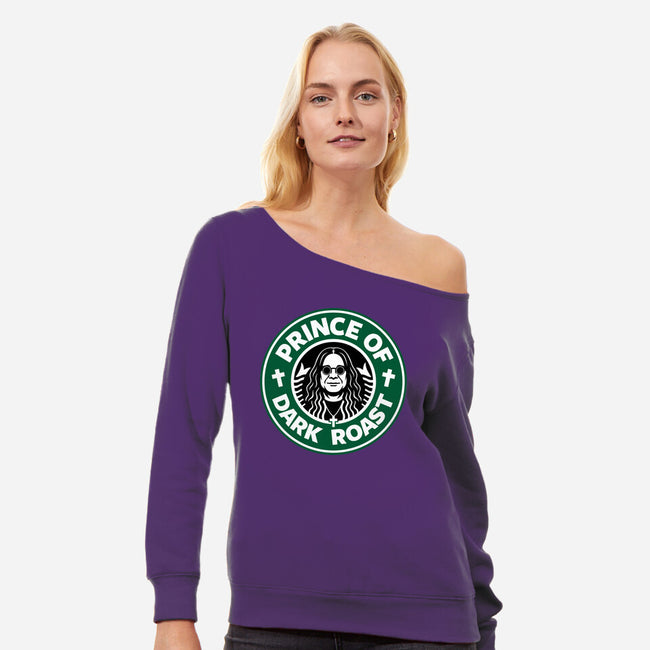 Prince Of Dark Roast-Womens-Off Shoulder-Sweatshirt-Boggs Nicolas