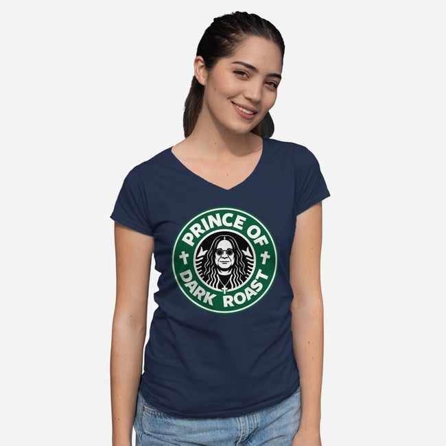 Prince Of Dark Roast-Womens-V-Neck-Tee-Boggs Nicolas