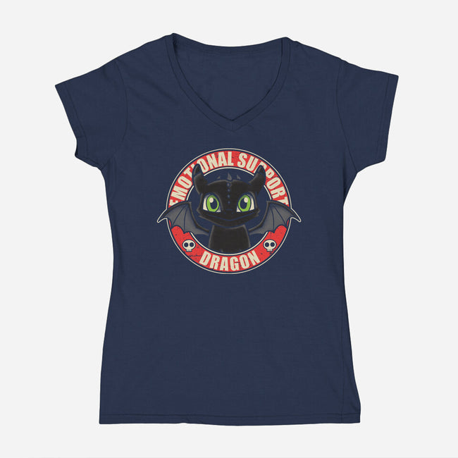 An Emotional Support Dragon-Womens-V-Neck-Tee-turborat14