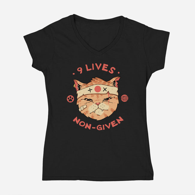 Nine Lives Non-Given-Womens-V-Neck-Tee-vp021