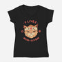 Nine Lives Non-Given-Womens-V-Neck-Tee-vp021