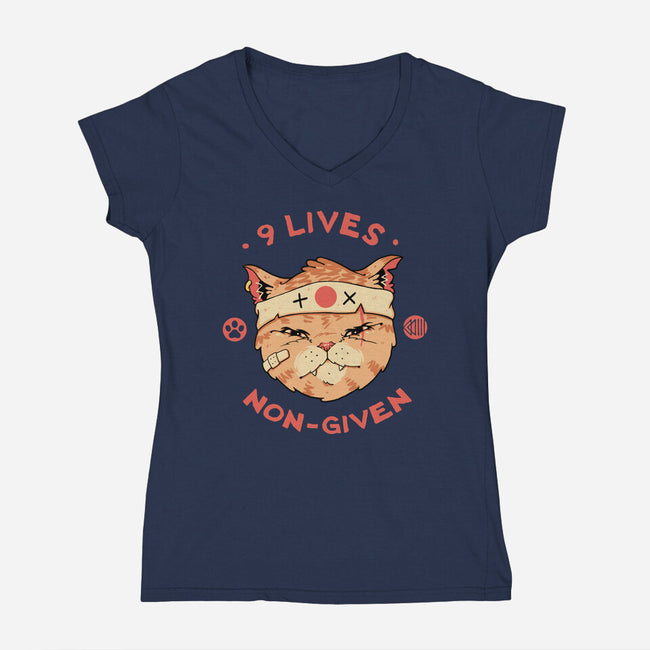 Nine Lives Non-Given-Womens-V-Neck-Tee-vp021
