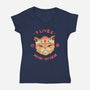 Nine Lives Non-Given-Womens-V-Neck-Tee-vp021