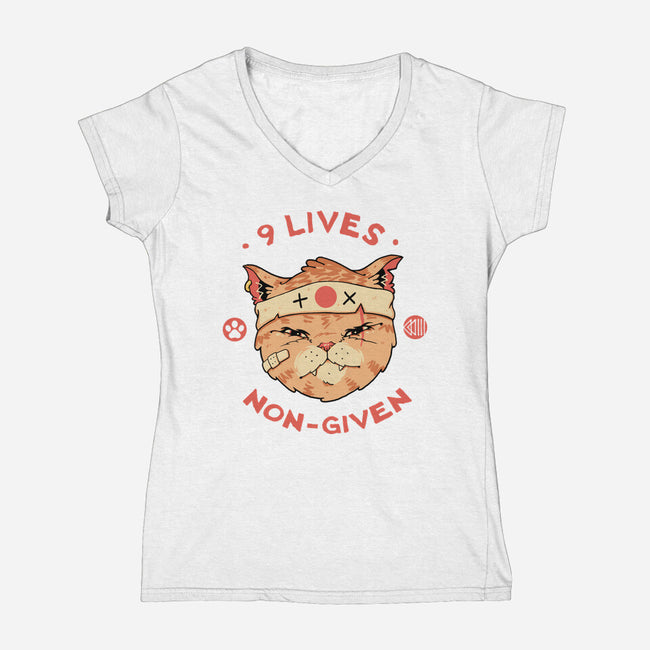 Nine Lives Non-Given-Womens-V-Neck-Tee-vp021