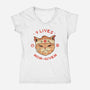 Nine Lives Non-Given-Womens-V-Neck-Tee-vp021