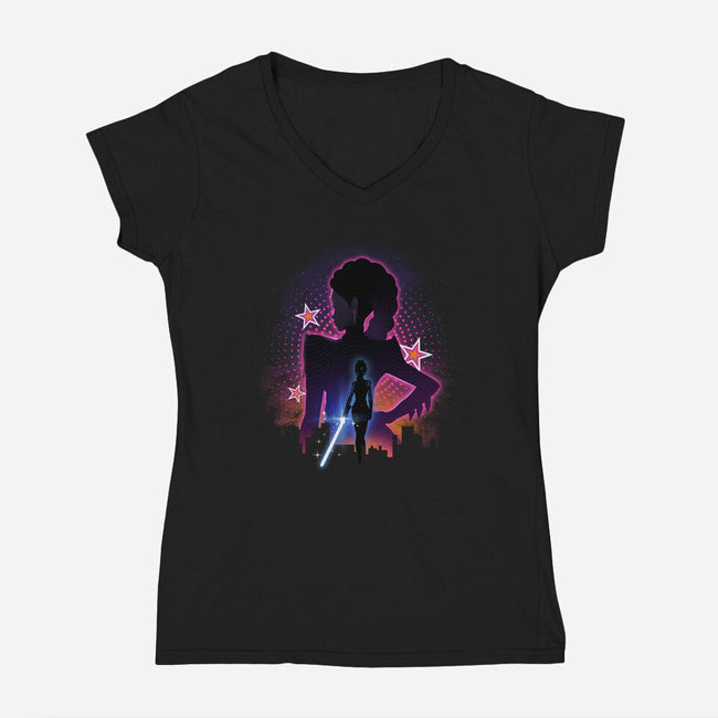 Rumi Demon Hunter-Womens-V-Neck-Tee-dandingeroz