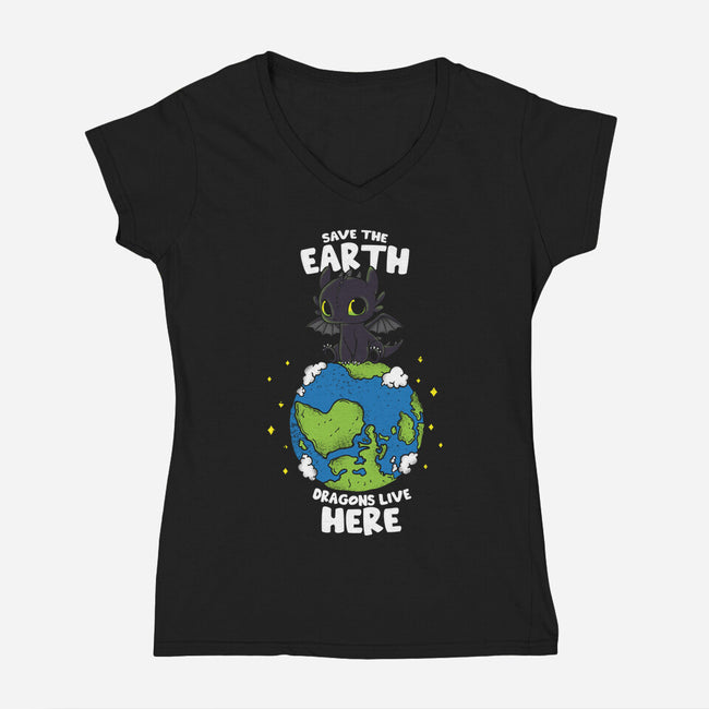 Dragons Live Here-Womens-V-Neck-Tee-turborat14