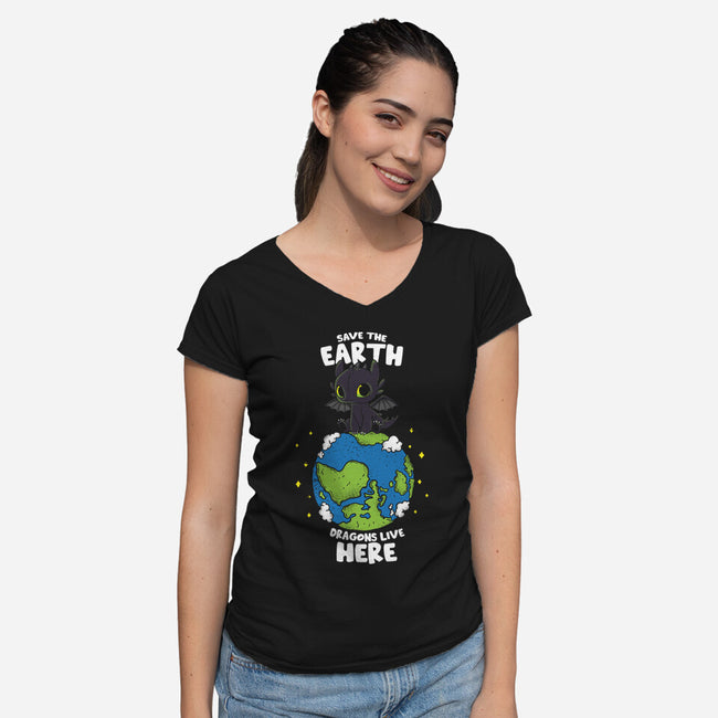 Dragons Live Here-Womens-V-Neck-Tee-turborat14