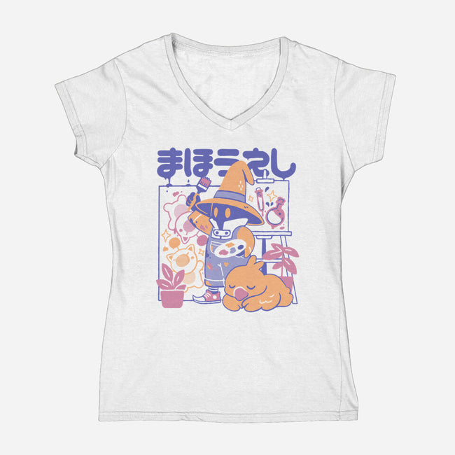 Artsy Mage-Womens-V-Neck-Tee-Arigatees