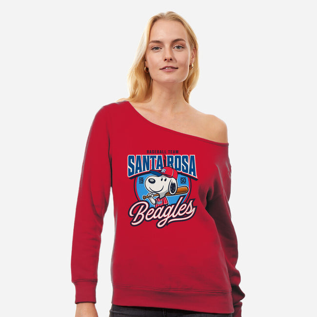 Santa Rosa Sluggers-Womens-Off Shoulder-Sweatshirt-Popnotic