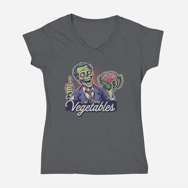 Eat More Vegetables-Womens-V-Neck-Tee-Popnotic