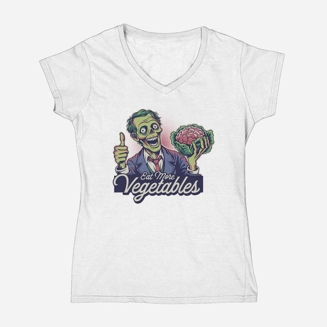 Eat More Vegetables-Womens-V-Neck-Tee-Popnotic