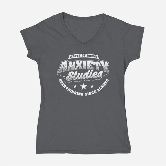 Anxiety Studies University-Womens-V-Neck-Tee-Studio Mootant