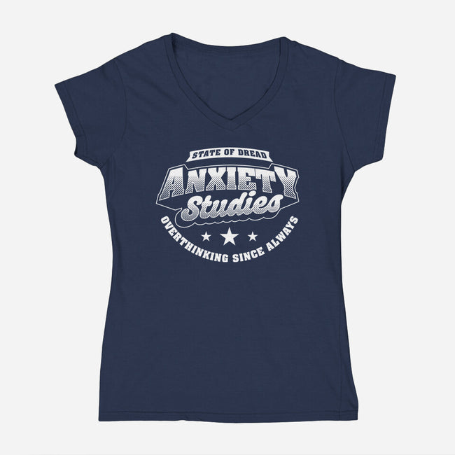 Anxiety Studies University-Womens-V-Neck-Tee-Studio Mootant
