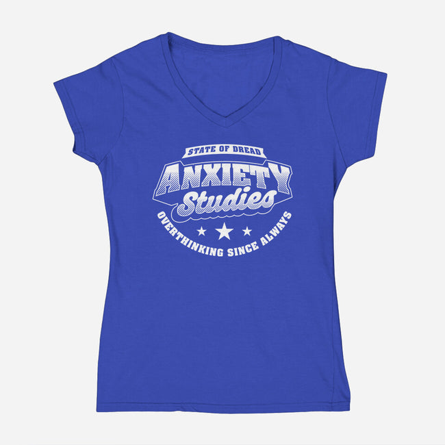 Anxiety Studies University-Womens-V-Neck-Tee-Studio Mootant