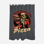 Space Pizza Delivery-None-Polyester-Shower Curtain-Studio Mootant